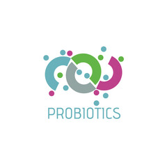 Probiotics logo. Bacteria logo. Concept of healthy nutrition ingredient for therapeutic purposes. Simple flat style trend modern logotype graphic design isolated