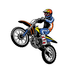 Jumping Racer Riding The Motocross