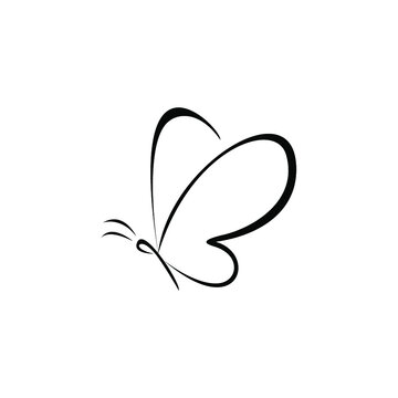 Black butterfly logo isolated on a white background