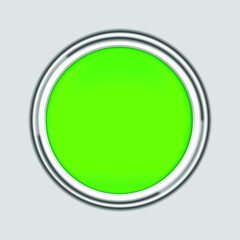 button green metal frame isolated on a gray background