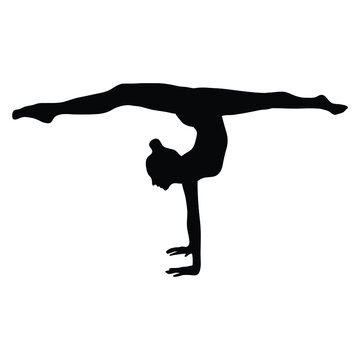 recommend clip art: Exercise silhouette vector illustration isolated on white background. 