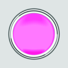 button pink metal frame isolated on a gray background
