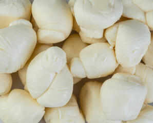Fototapeta na wymiar Nozinho or Knot mozzarella, typical brazilian artisanal fresh white cheese