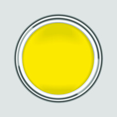 button yellow metal frame isolated on a gray background
