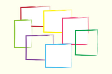 Multicolor hand drawn doodle frames set for decoration purposes
