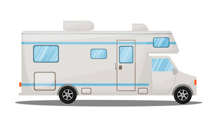Tourism transport recreational vehicle, mobile home, transportation Travel car icons. Isolated  camping trailer, automobile vector illustration 