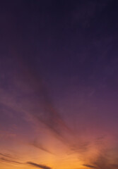 sunset sky vertical in the evening on twilight