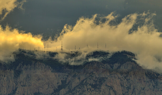 Sandia Crest Sunrise in a Storm Albuquerque New Mexico