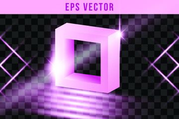 EPS Vector pink purple shiny shape set editable