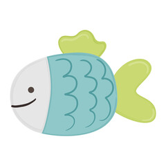 Cute cartoon fish. Vector illustration.