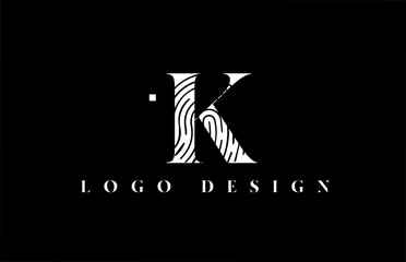 K letter alphabet icon logo. Pattern design for company and business identity in black and white