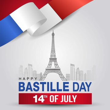 happy bastille day greetings. vector illustration design