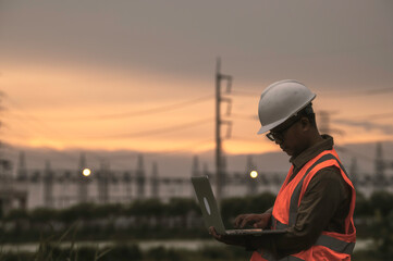 Asian engineer working at power plant,Thailand people
