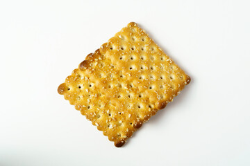 Close up sugar and sesame crackers isolated on white background. Top view of crackers.