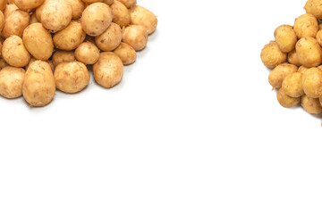 Raw potato isolated on a white background.