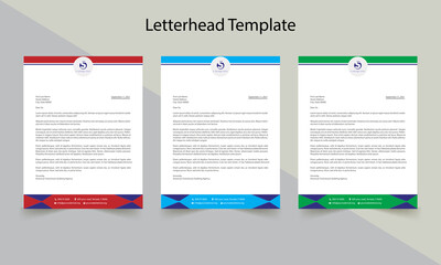 Abstract  Modern  Corporate Business Letterhead, Elegant and minimalist style letterhead template design full Vector