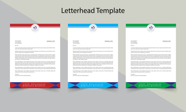 Abstract  Modern  Corporate Business Letterhead, Elegant and minimalist style letterhead template design full Vector