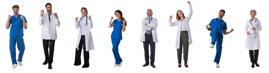 Medical staff set on white