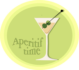 Martini glass with olives