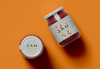 Two Jam Jars Packaging Mockup