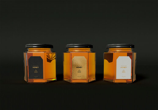 three Honey Jars Mockup