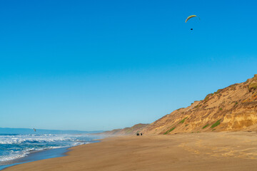 Paraglider at Fort Ord Sand Dunes in Monterey California