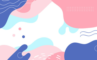 Abstract pink classic fluid shape memphis style poster design templates