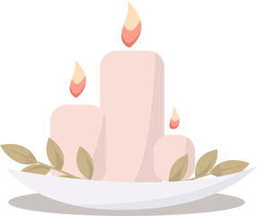 Cute pink candles in candlestick