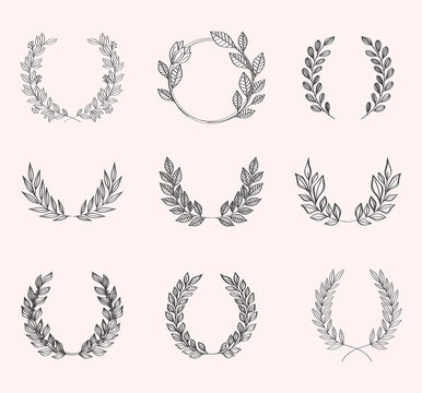 Set Of Laurel Wreaths