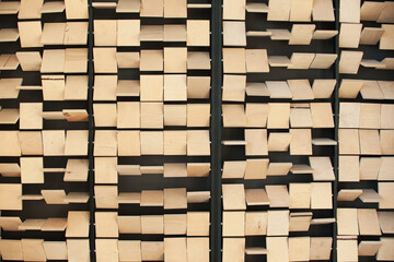 abstract background. Interior pano with wooden squares