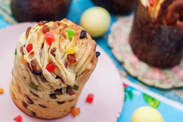 festive Easter cake with candied fruits