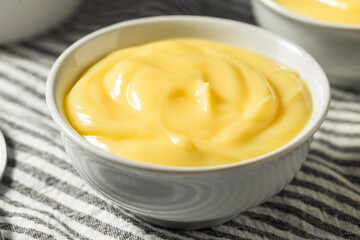 Homemade Yellow Vanilla Pudding - obrazy, fototapety, plakaty