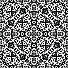 floral seamless pattern background.Geometric ornament for wallpapers and backgrounds. Black and white pattern. 