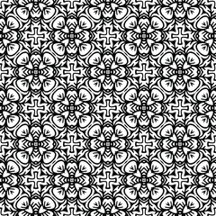 floral seamless pattern background.Geometric ornament for wallpapers and backgrounds. Black and white pattern. 