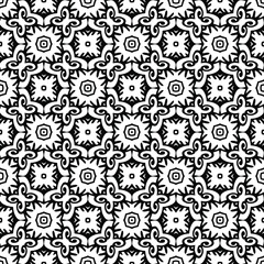 floral seamless pattern background.Geometric ornament for wallpapers and backgrounds. Black and white pattern. 