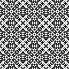 floral seamless pattern background.Geometric ornament for wallpapers and backgrounds. Black and white pattern. 