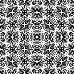 Schilderijen op glas floral seamless pattern background.Geometric ornament for wallpapers and backgrounds. Black and white pattern.  © t2k4
