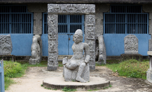 statue of a person in gingee fort.