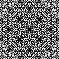 floral seamless pattern background.Geometric ornament for wallpapers and backgrounds. Black and white pattern. 