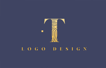 alphabet letter T logo icon in blue and yellow. Design for business company