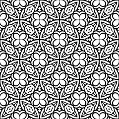floral seamless pattern background.Geometric ornament for wallpapers and backgrounds. Black and white pattern. 