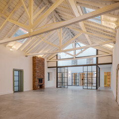 Empty industrial style loft in wharehouse