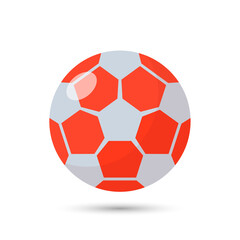soccer ball icon with shadow. flat vector illustration