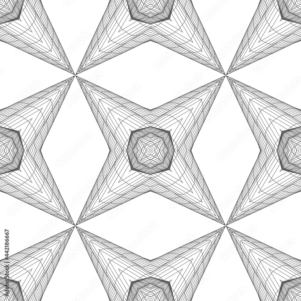 Aufkleber abstract pattern with 3d objects and waves.