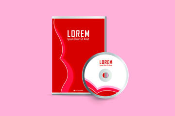 Stylized DVD Cover design template. Luxury, Modern, Elegant, Professional Minimalist Business DVD cover design design with disk label design. Vector illustration