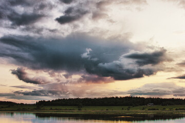 sunset over the river