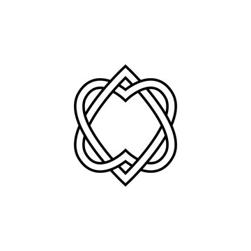Unified Heart outline icon. Clipart image isolated on white background