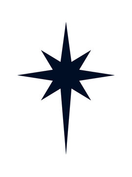 Bethlehem north star shape. Clipart image isolated on white background