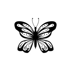 Silhouette beautiful butterfly design vector isolated on white background