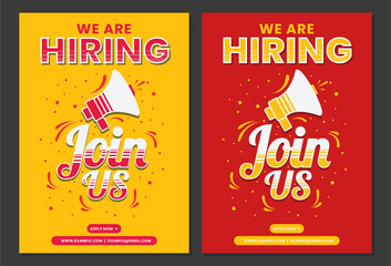Hiring Job flyer, We are hiring Job advertisement flyer template, Vector	
